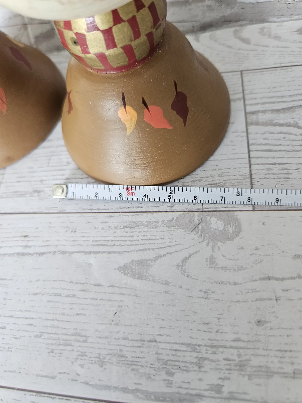 VTG Kathy Hatch NCE Thanksgiving Turkey Wooden Taper Candle Holders Pair (2)
